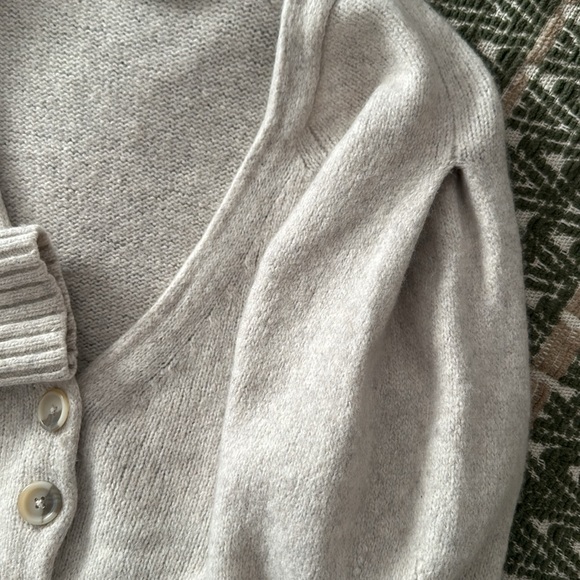 Aritzia Wilfred, cropped button down sweater - Light Gray - Picture 4 of 8